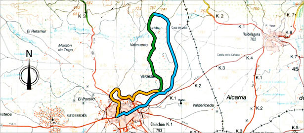 Mapa de la ruta de Valdezarza