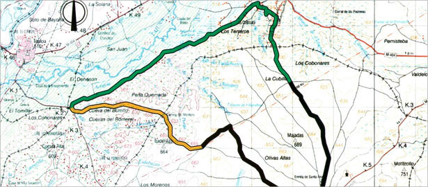 Mapa de la ruta de la Laguna de San Juan