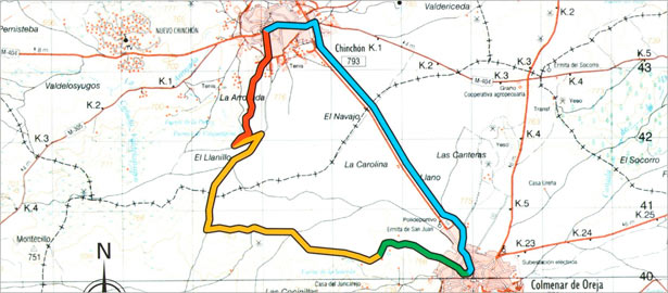 Mapa de la ruta del Tren